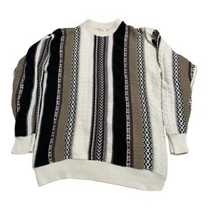 Vtg 90s Classics by Palmland 3D Textured Made in USA Coogi Style Sweater Mens L
